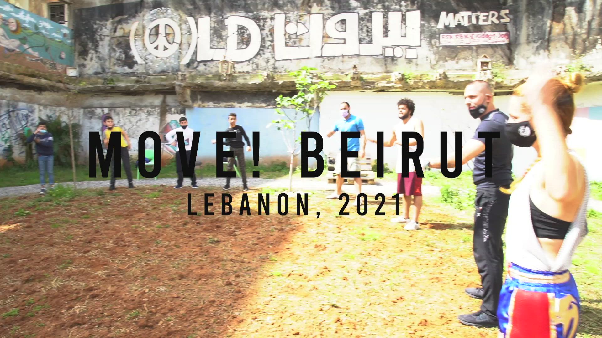 MOVE Beirut! workshop combining Muay Thai with community wellbeing after the 2020 Beirut blasts.